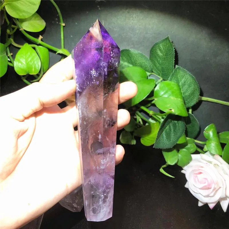 Wholesale Natural Stone Quartz Amethyst Crystal Point Wand Healing Obelisks Wands