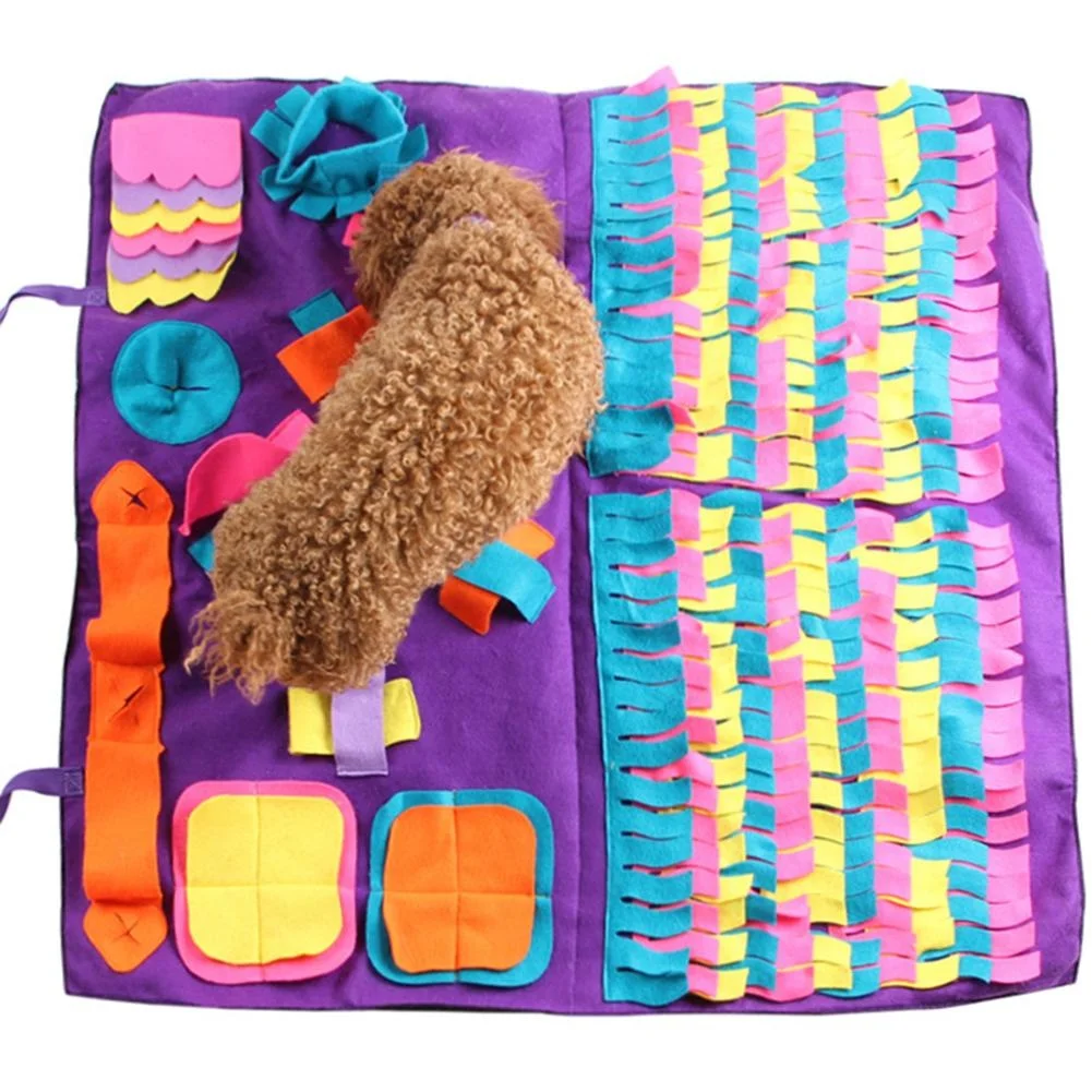 
Pet Sniffing Training Blanket Detachable Fleece Pads Dog Mat Relieve Stress Nosework Puzzle Toy 
