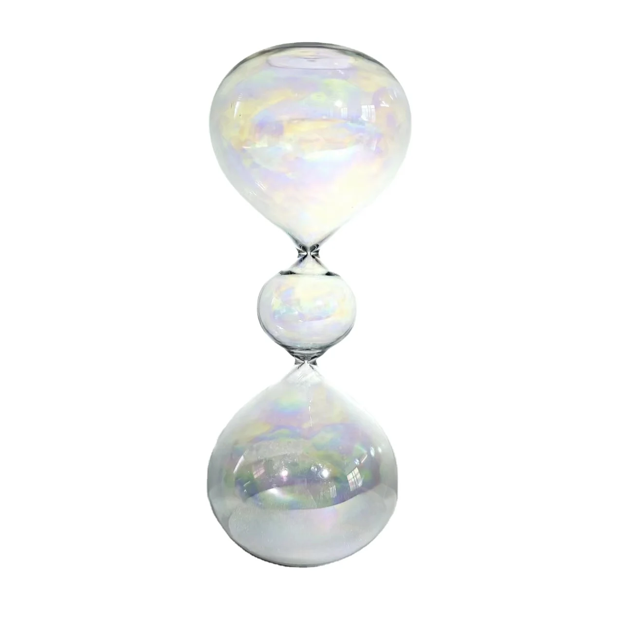Wholesale Creative 15 Minutes  Hourglass  Iridescence Three Balls Glass Sand Timer Hand Blown Glass Sand Clock Home Decoration