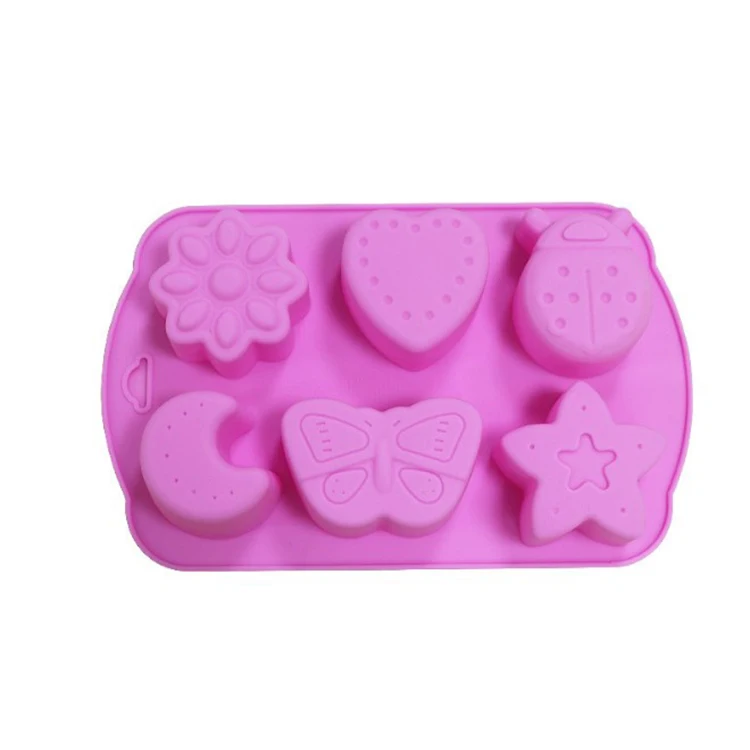 Новинка, 6 ячеек, силиконовая форма для торта в виде насекомых, креативная силиконовая форма для выпечки в виде Луны, цветов, шоколада
