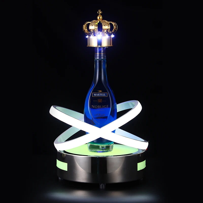 LED Luminous Bottle Glorifier Display Creative Stainless Steel Wine Bottle Racks with Remote Control wine shelf