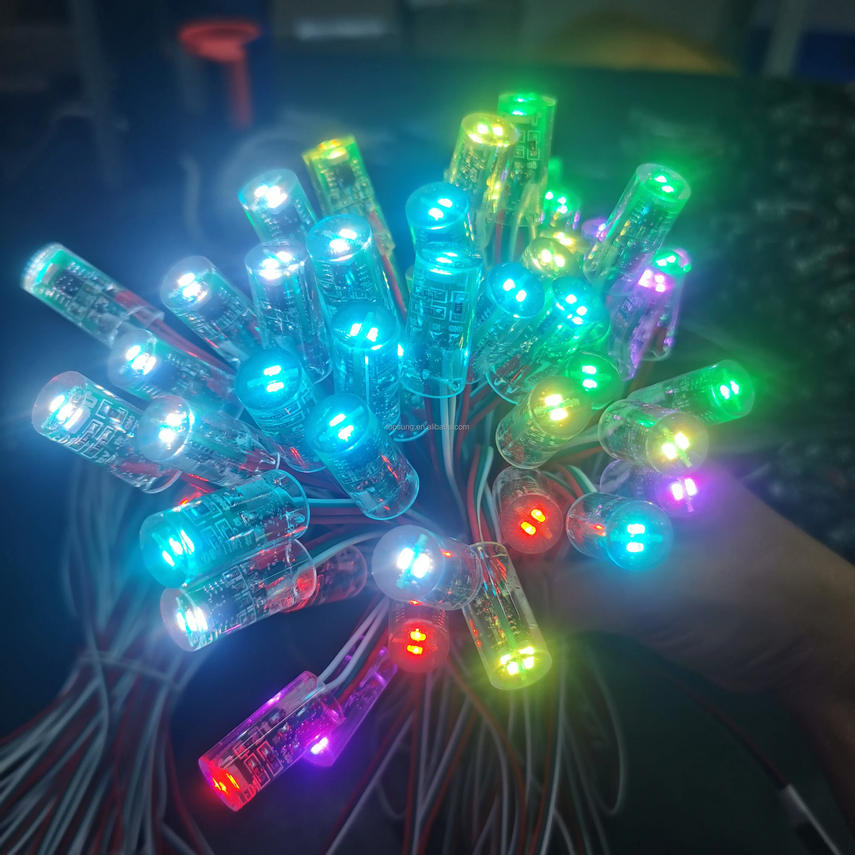 50 шт./рулон DC ws2811 dmx декоративные rgb ic 12 мм Светодиодные пиксельные струнные точечные модули цепные огни