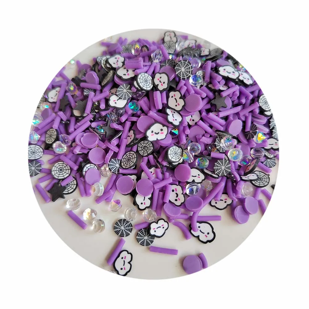 Bulk  Halloween party decoration  purple polymer clay  ghost mask DIY handicrafts
