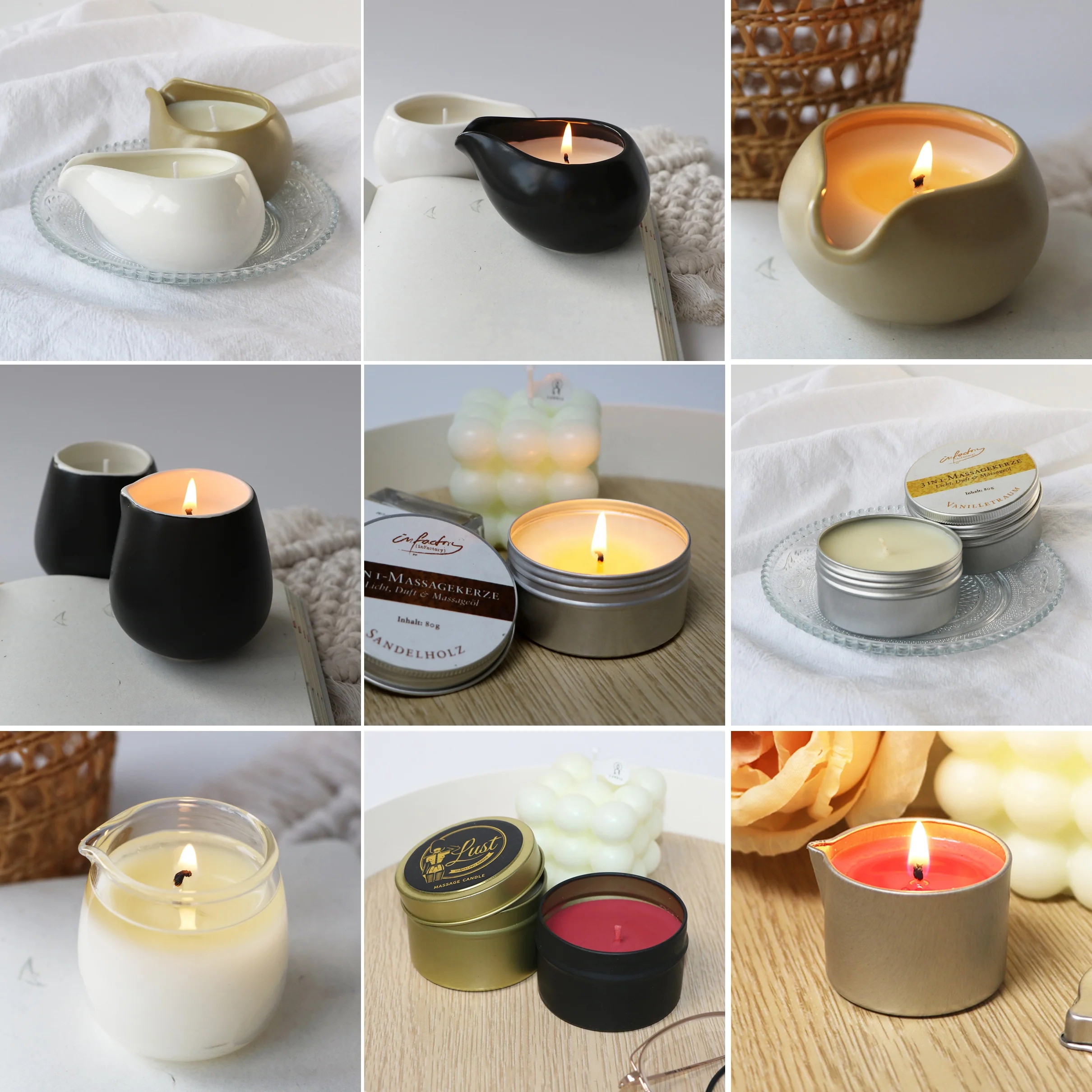 Hot Sale Ceramic Jars Scented Home Decoration Low Temperature Sensual Use Massage Oil Candles