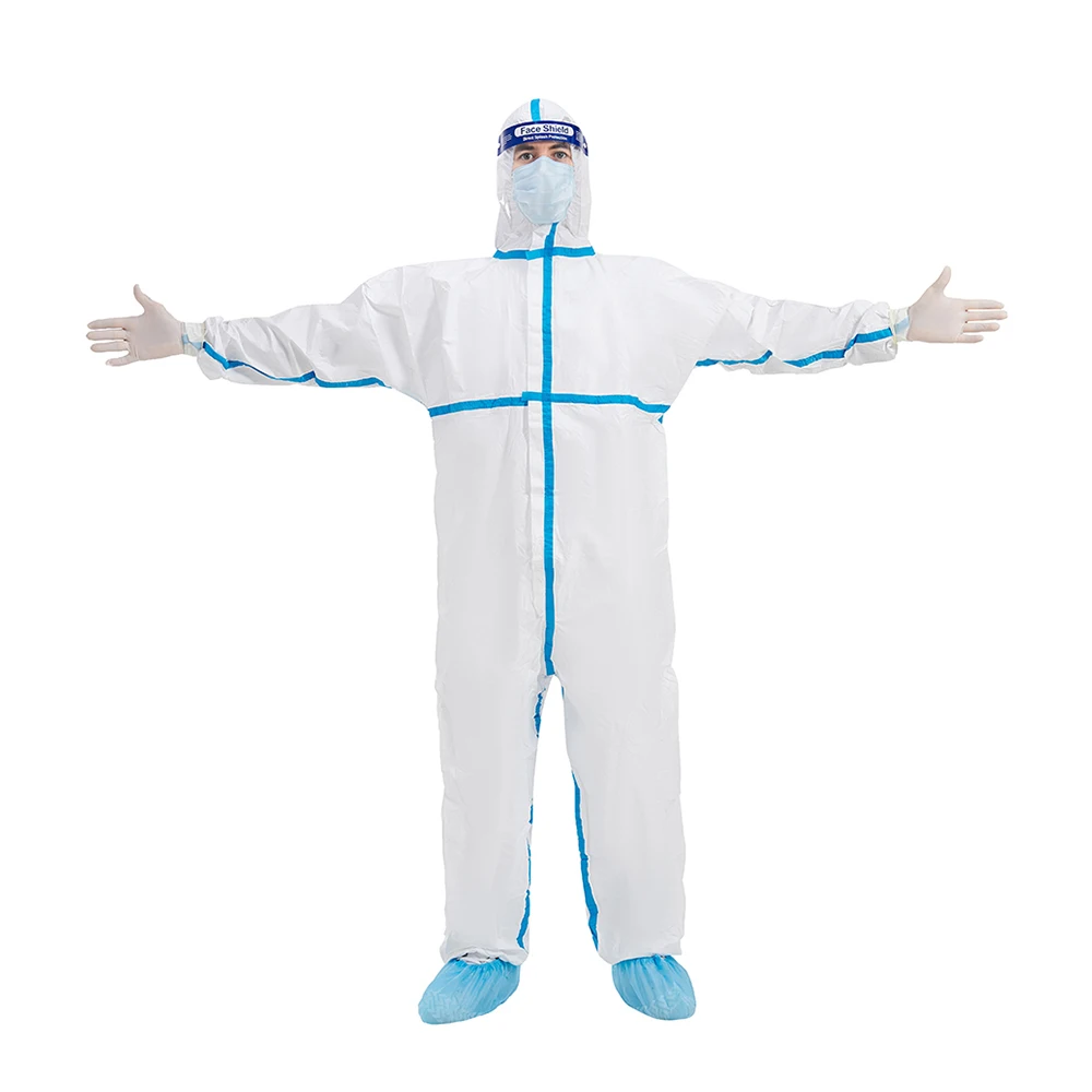 Non-Sterile Non-woven Disposable Chemical Medical Protective Coverall with Shoe Cover