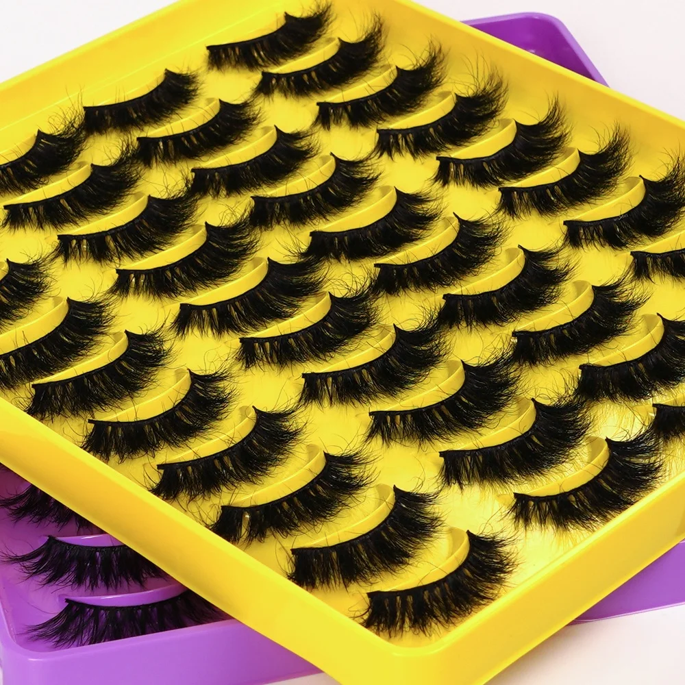 OEM Wholesale Fast Delivery 3D Mink Lashes Hand Made full Strip 15-20mm Mink Eyelash