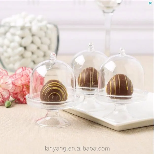 Custom Perfectly Plain Mini Cake Stand Plastic Box Wedding Shower Favors