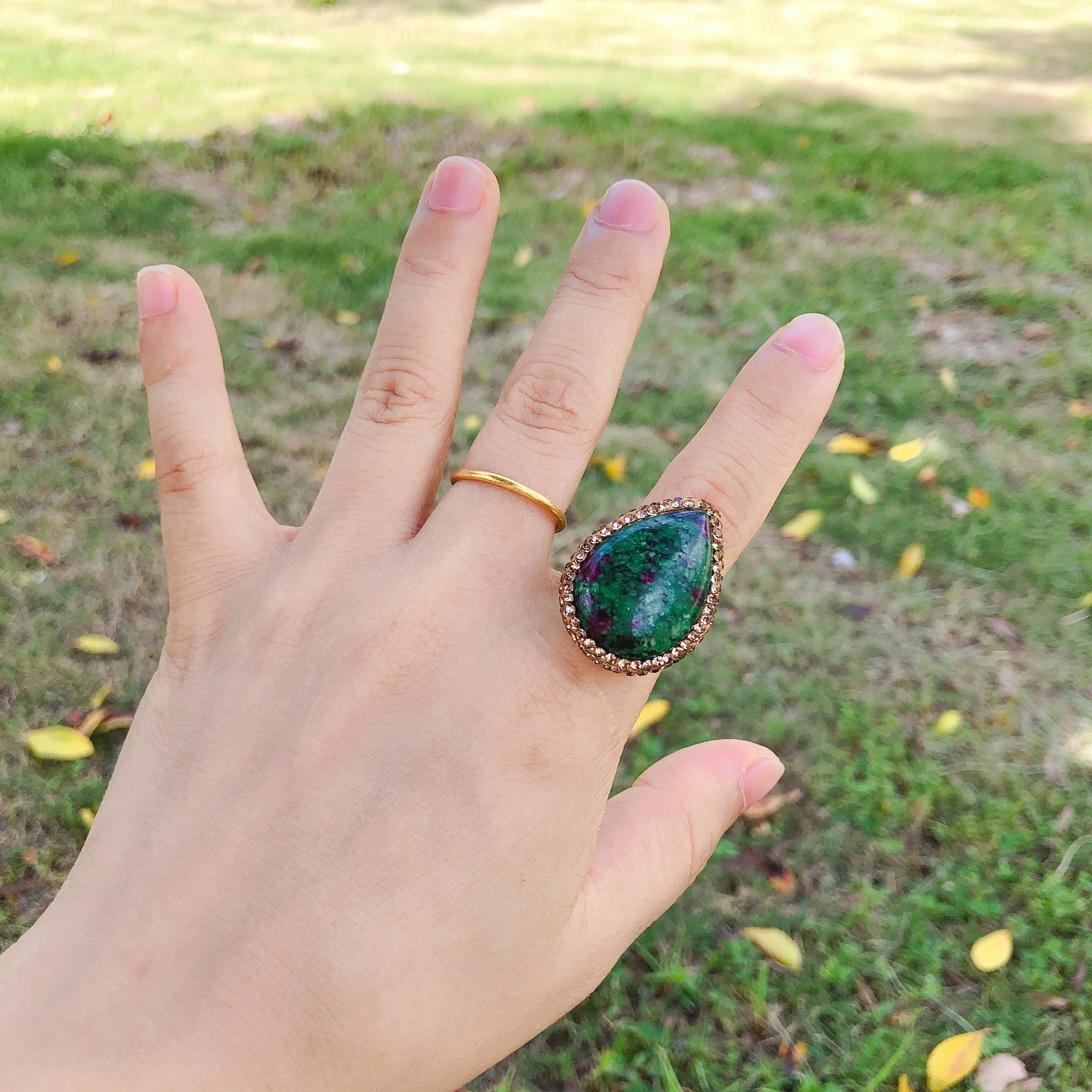 new products in the market turkish design natural stone pave crystal ring women gemstone rhinestone fashion jewelry rings DZR309