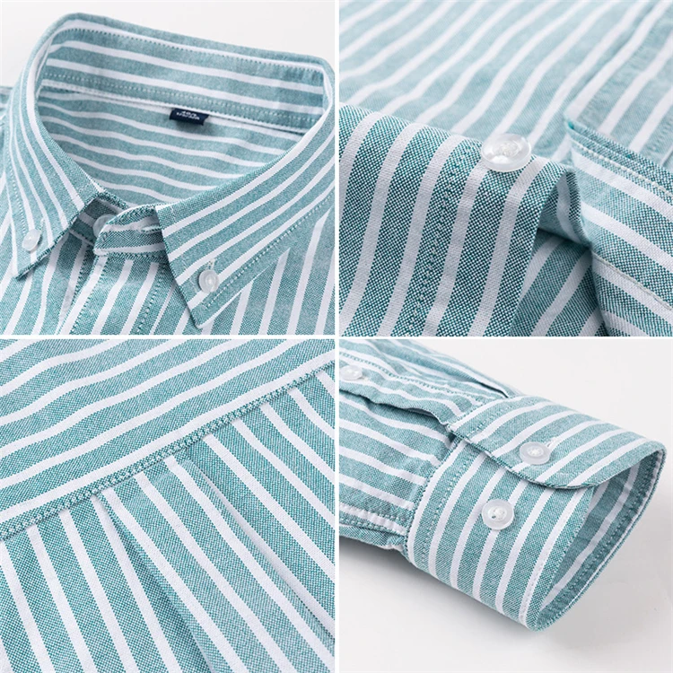 hot selling new design shirt cotton casual anti-wrinkle oxford striped men trendy cotton shirts for work