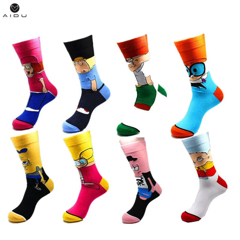 3d fashion cute funny cartoon character tube sox cotton comfy socks with designs