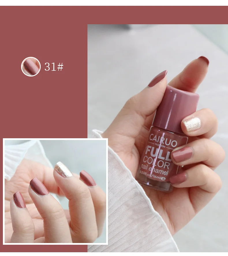 Private Label 16ml Not Peel Off Halal Vegan OEM Non Toxic quick-drying  Beauty Color Origin Nail Polish without UV lamp dry 