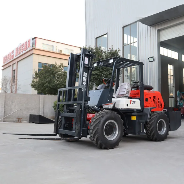 Top quality 3.5 ton rough terrain off-road Forklift with good view and steady structure for sales