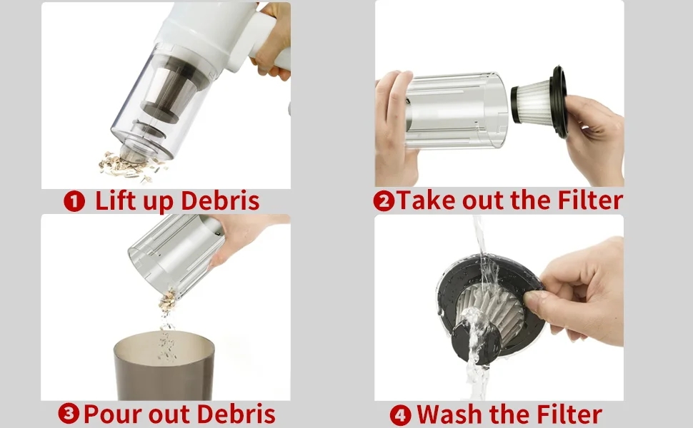 Cordless Stick Household Strong Suction Vacuum Cleaner Battery-Operated Handheld Portable Vacuum Cleaner for Home