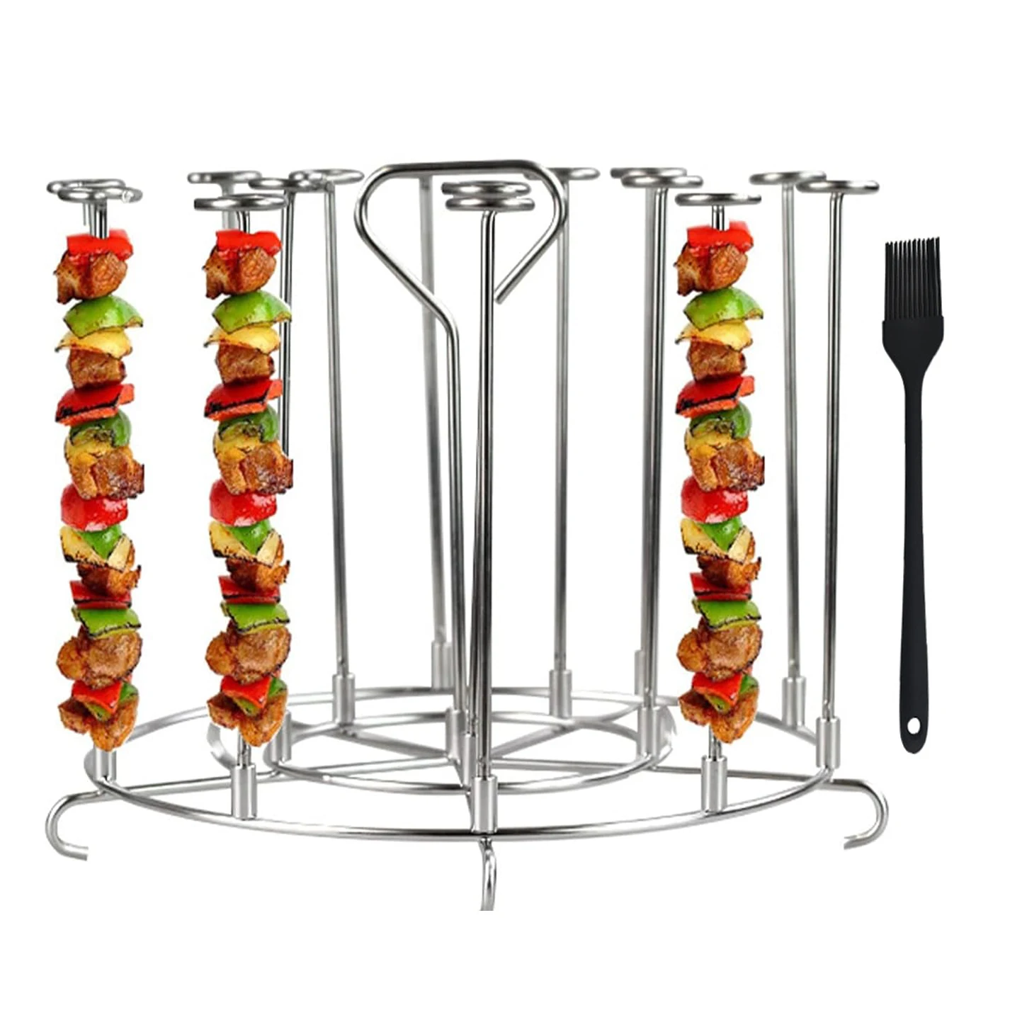 Air Fryer Accessories BBQ Skewers Rack Holder Stainless Steel Skewer Stand Vertical Skewers Holder