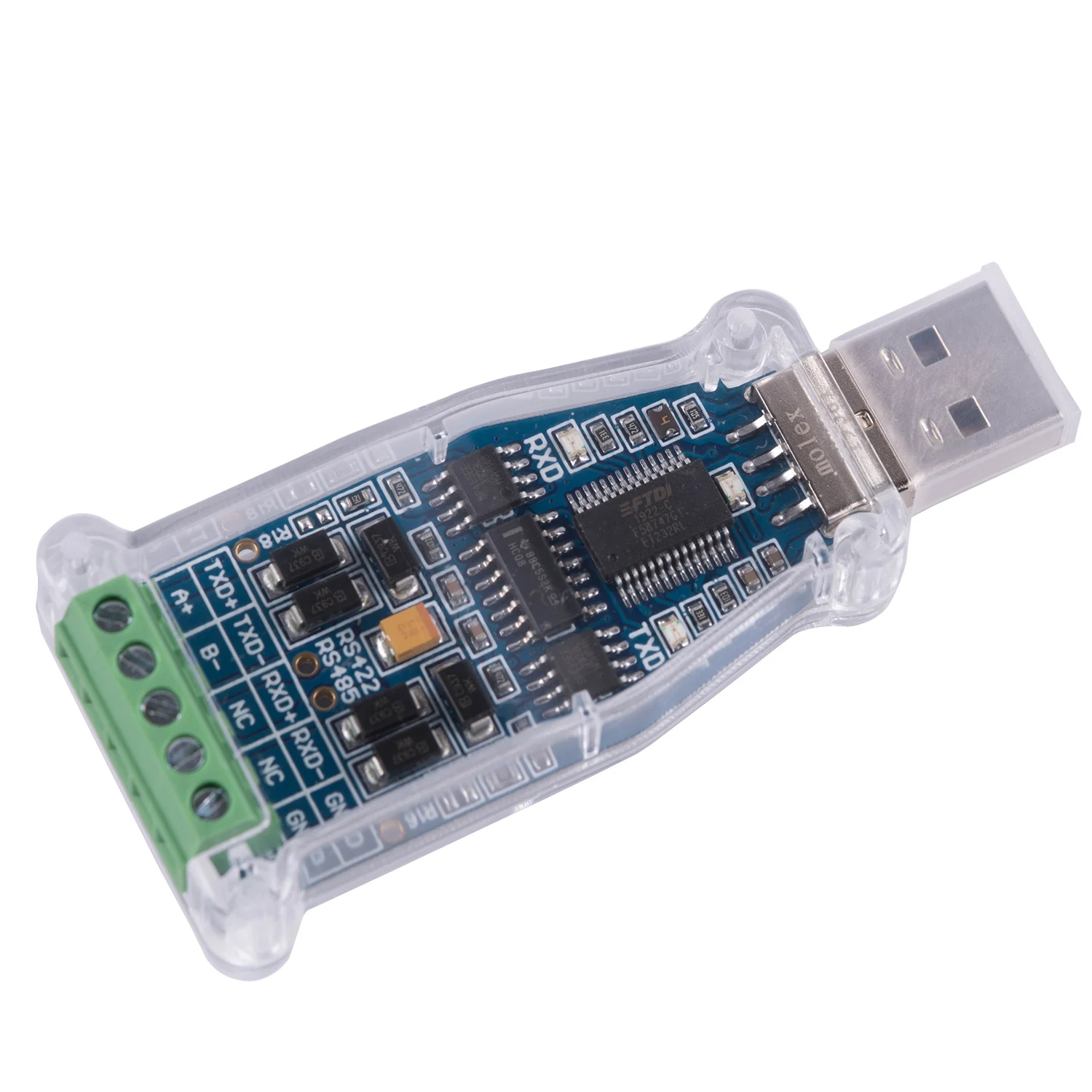 FTDI Chip Support Win10 USB to 6Pin Terminal Block RS485 RS422 Converter Serial Adapter