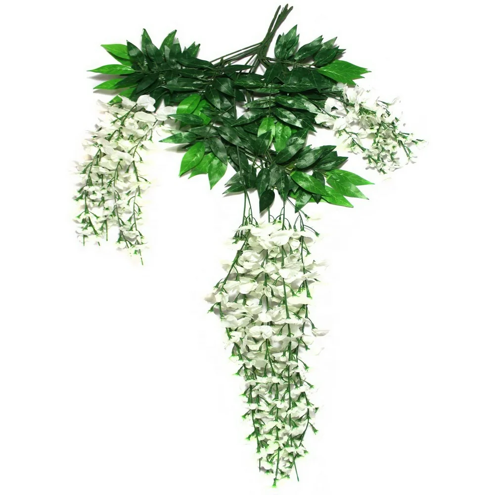 70cm Artificial Wisteria Vine Rattan  Hanging Silk Flowers String for Home Party  Yard and Wedding Decoration
