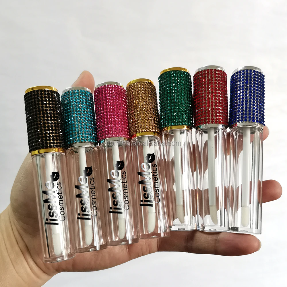 10ml square Empty luxury big applicator lip gloss wand tubes square lip gloss tubes vendor with white lid