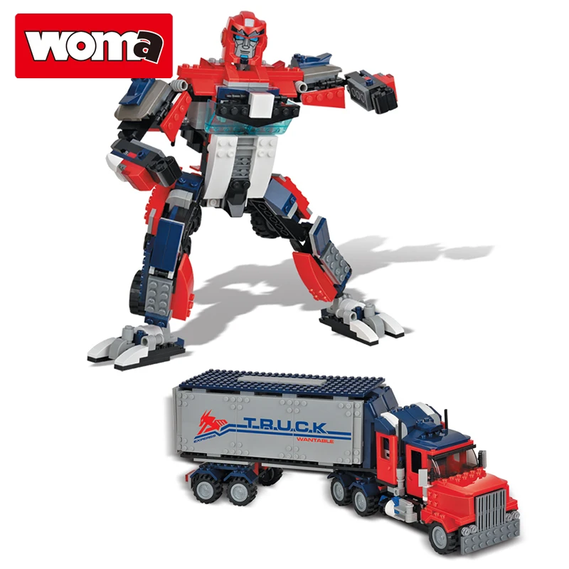 WOMA TOYS Amazon Лидер продаж 10 в 1 высокое качество развлекательный робот-трансформер для детей diy Кирпичи Набор строительных блоков