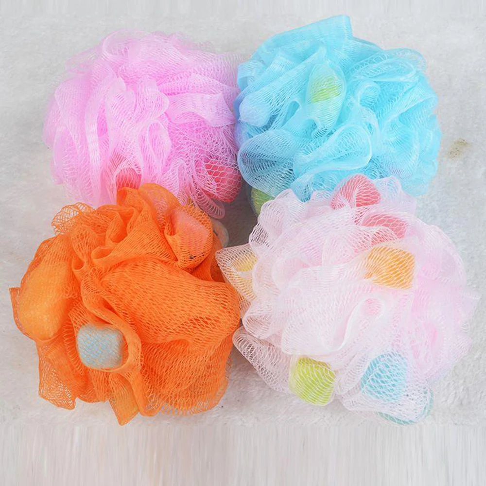 Wholesale All Natural 20G~60G Large Bath Sponge Body Scrubber Mesh Shower Pouf Bath Ball Sponge For Exfoliating