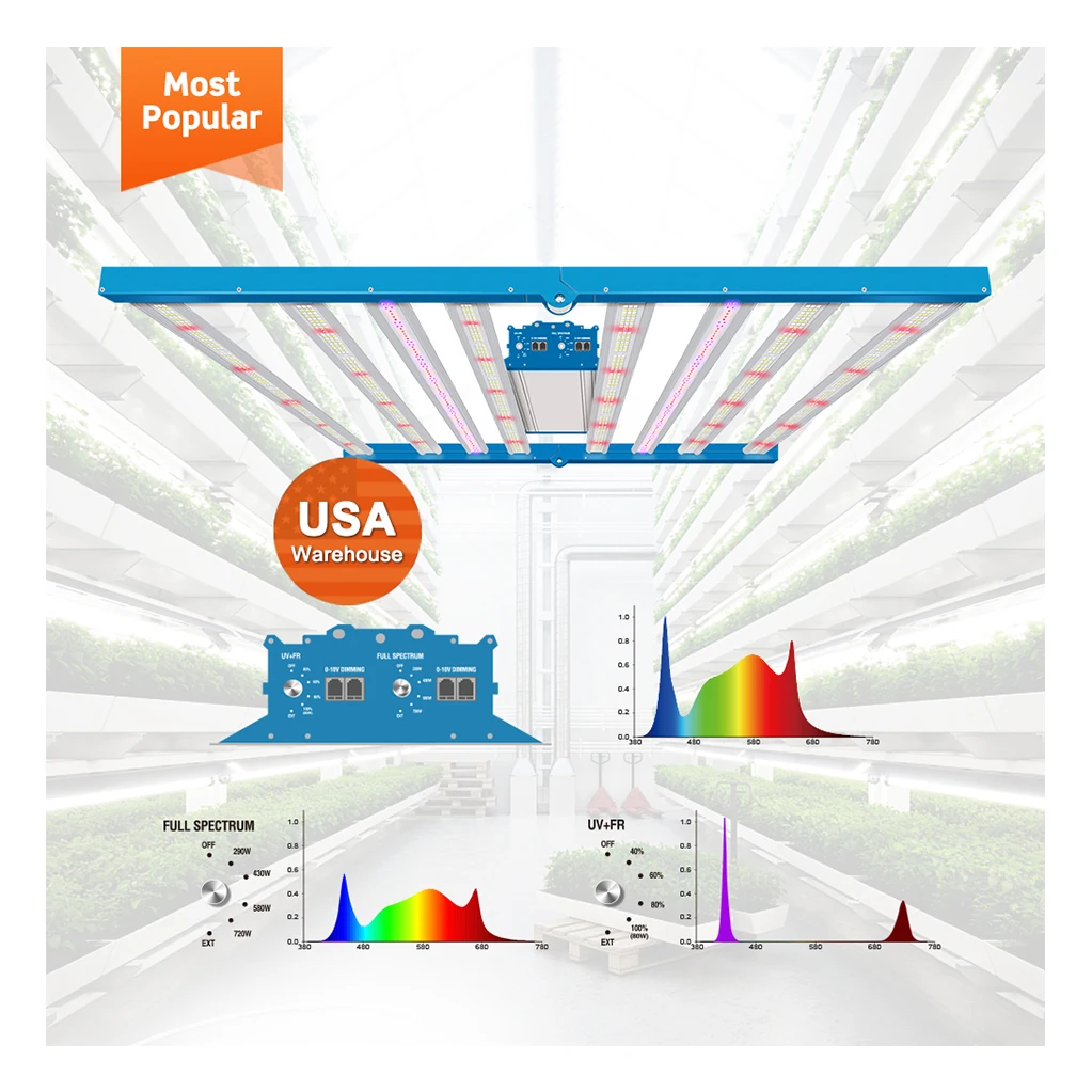 USA Thailand Stock 820w 720w Led Grow Light with Lm301H Lm301B UV IR Full Spectrum Indoor Led Plant Grow Lamp Bar