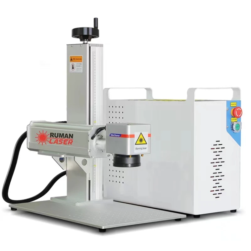 JPT Fiber Laser Marking Machine  50W, 300*300mm with 80mm Rotary Axis and Hightened 800mm Tower Lightburn Compatible