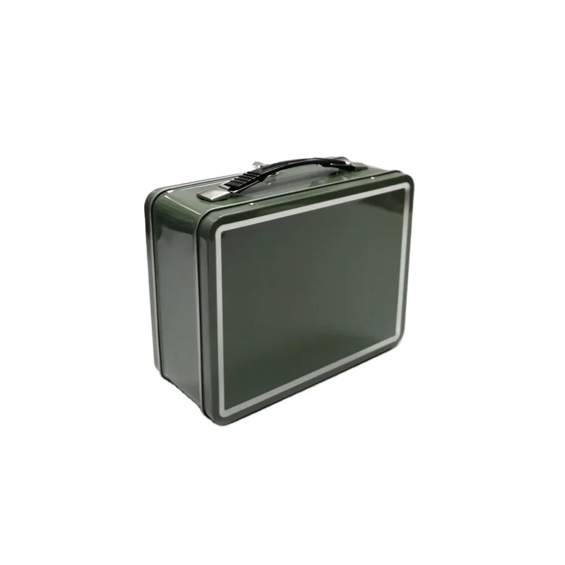 Tin lunch box with handle Tin lunch Boxes Custom Metal Lunch Tin Box custom mbossed cans