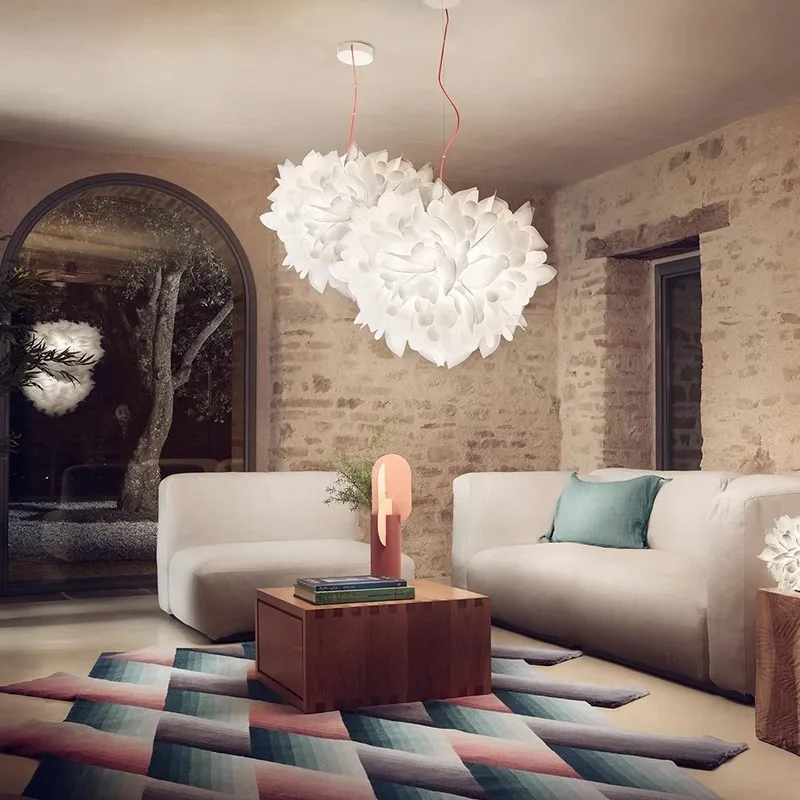 Italian Minimalist Clothing Store Restaurant bar Bedroom Feather PVC Chandelier