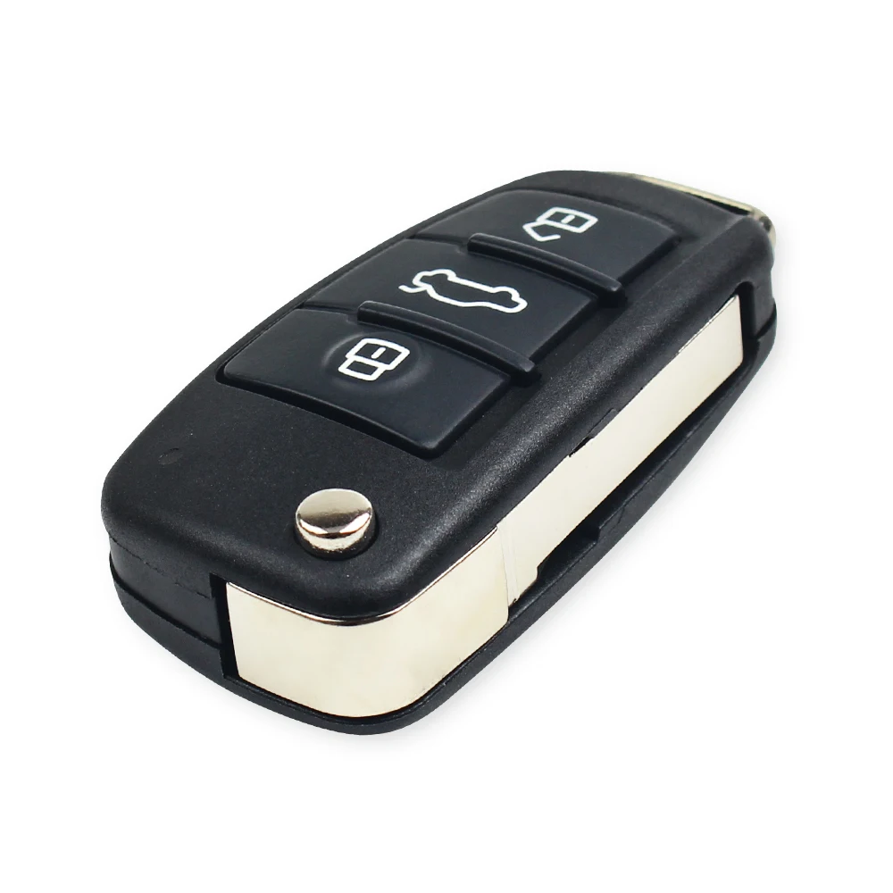 KEYYOU 4 Buttons Filp Car Key Remote Case Shell For Audi A6L Q7 A2 A3 A4 A6 A6L A8 TT 2008 2009 2010 2011 Folding Key