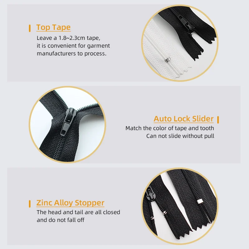 
Fashionable #3 cheap price multicolor nylon trouser zippers yiwu 