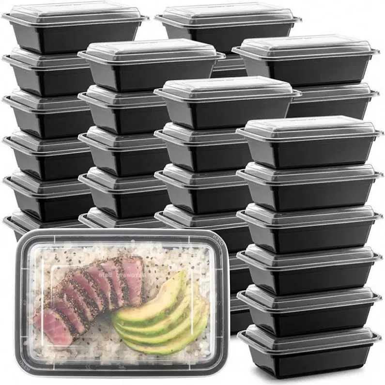 China manufacturer Disposable custom rectangle takeaway food storage meal prep containers with lids