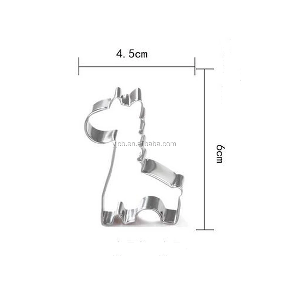 stainless steel giraffe shape biscuit cutter custom shape cookie cutter baking mold tools