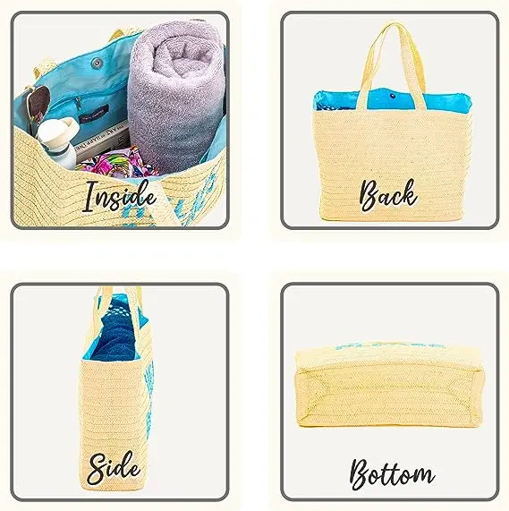 Wholesale Woven Paper Straw Bags Tote Summer Beach Handbags 2023 for Woven