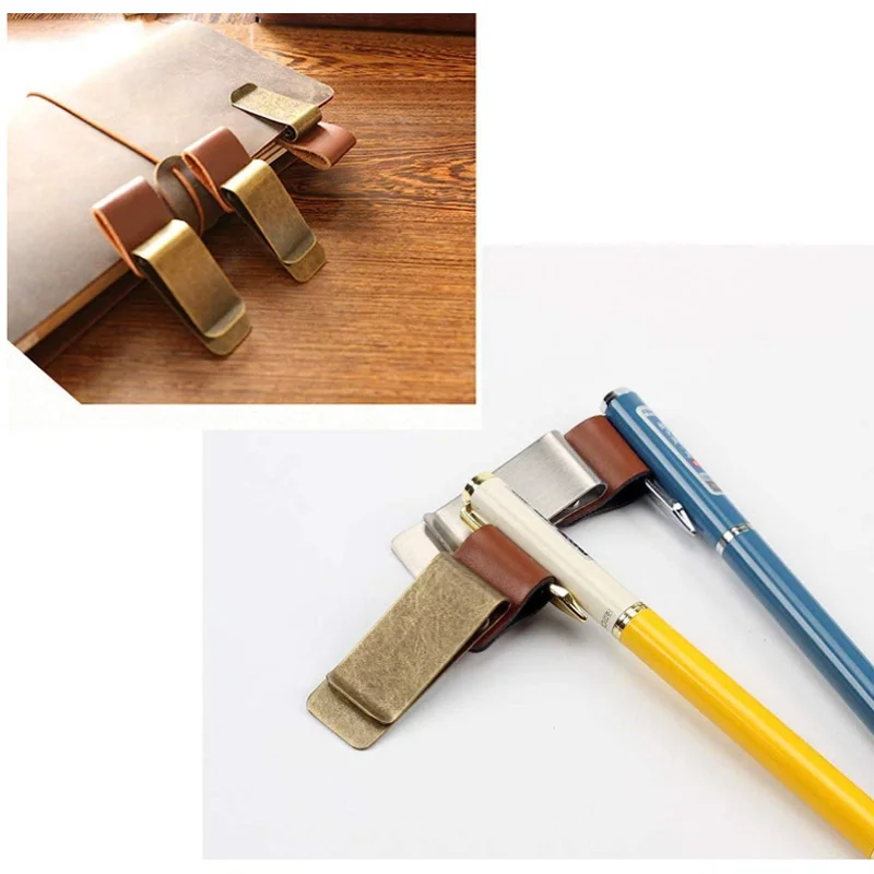 Ready to Ship Hot Sale Pencil Holders for Magazines Journal Organizer Metal PU Leather Pen Holders