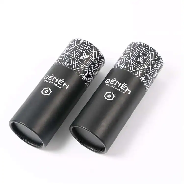 Custom Logo Biodegradable Brown Craft Paper Cardboard Tube For Tea With Rolled Edge Round Cylinder Packaging Box