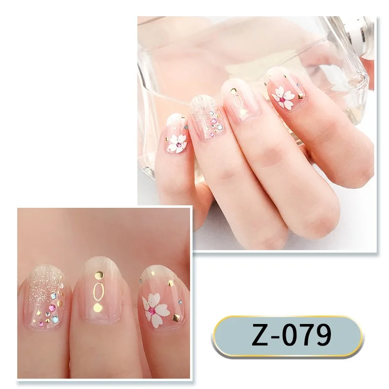 14PCS/SET Full Paste Nail Polish Sticker Decals Design Fully Wrap Nail Polish Strips Manicure