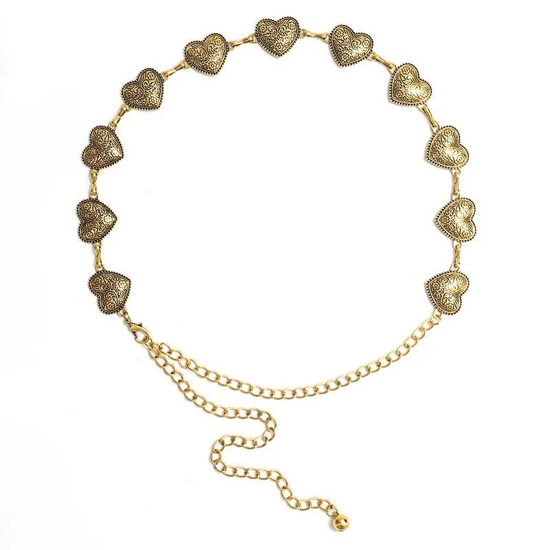 Ethnic Style Metal Bohemian Waist Chain Belt for Women Fashion Sweater Chain