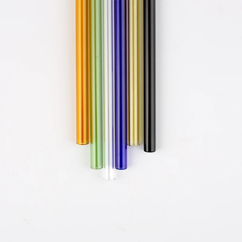 High Borosilicate Glass Juice Milk Water  Straight Bent Reusable Drinking Straw