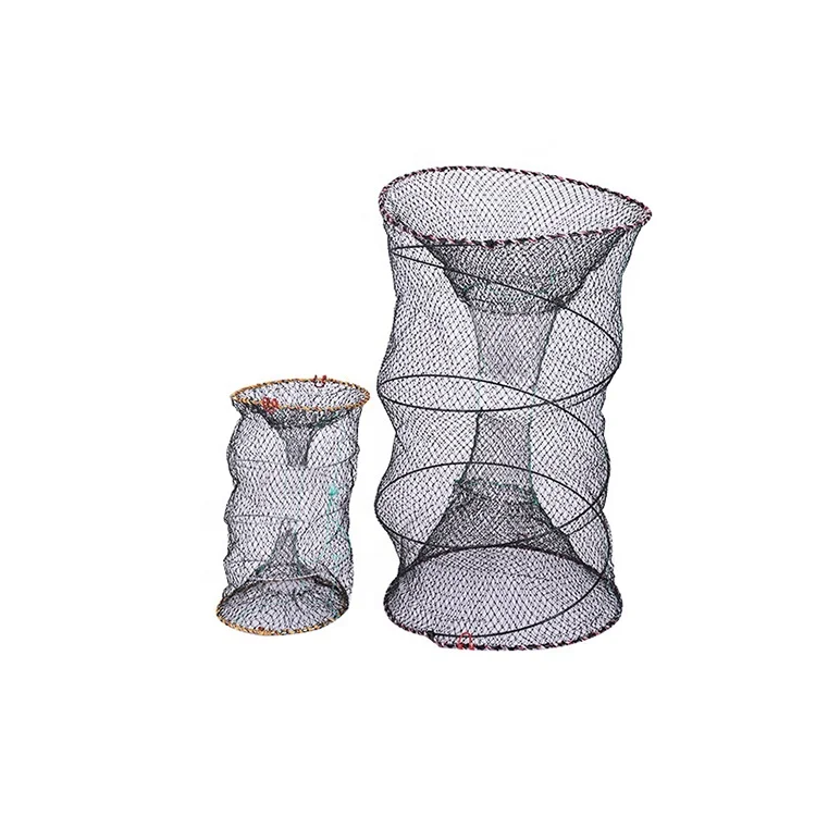 Pe/nylon Long Trap Fishing Monofilament Cage Cast Cage Fishing Farming Nets Sale Shrimp Trap Green Crabs Traps for River Fishing