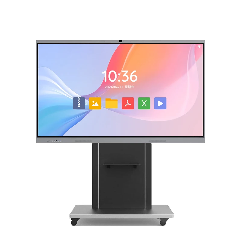 20 Points Infrared All In One PC Monitor 85 inch wall mounted black Touch Screen Interactive Whiteboard for education
