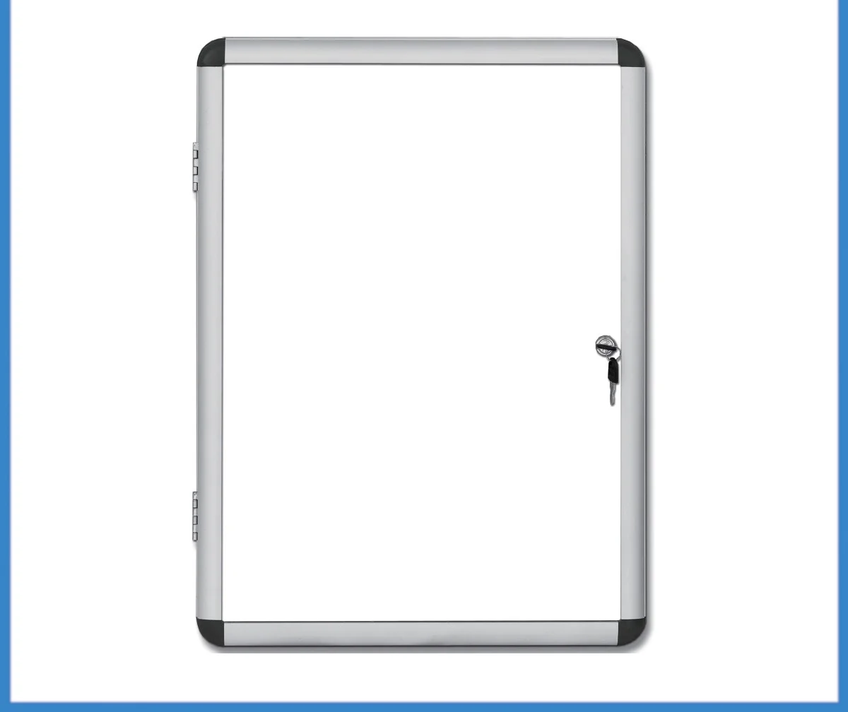 A4 size wall mounted magnetic whiteboard custom cork surface display case with two keys notice board lockable bulletin board