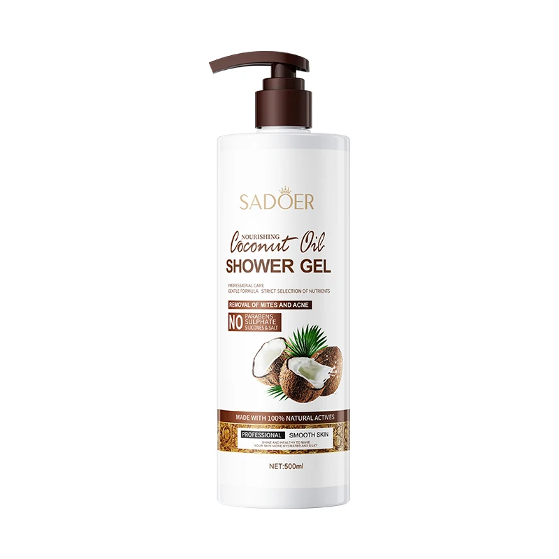 Customized Logo SADOER Moisturizing Body Wash Nourishing Coconut Shower Gel