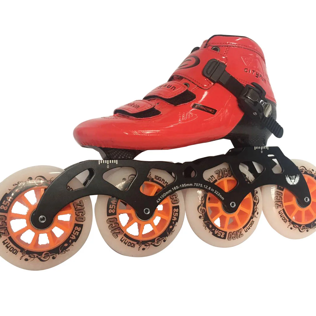 Carbon fiber racing roller shoes 4 100mm 110mm wheels inline speed skates