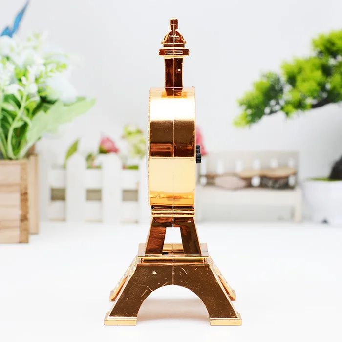 very nice eiffel tower shape clock plastic la tour eiffel table desk clock for gifts