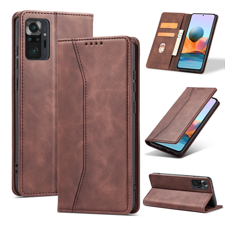 Luxury Strong Magnetic Phone Case For Redmi Note 10 9 8 7 9T 9C 9A Flip Leather Case For Xiaomi Poco M3 F3 X3 NFC Mi 11T 10T Pro
