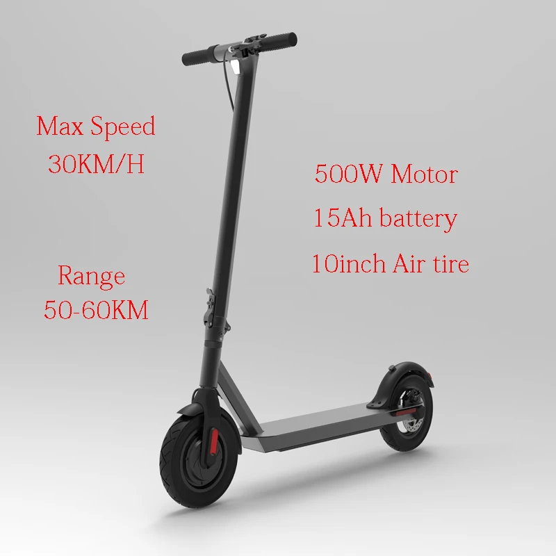 Best Selling 500W Motor 10inch Air Tire VFLY V10 Electric Bike Foldable With 15Ah Battery E Scooter M365 Pro In Wholesale