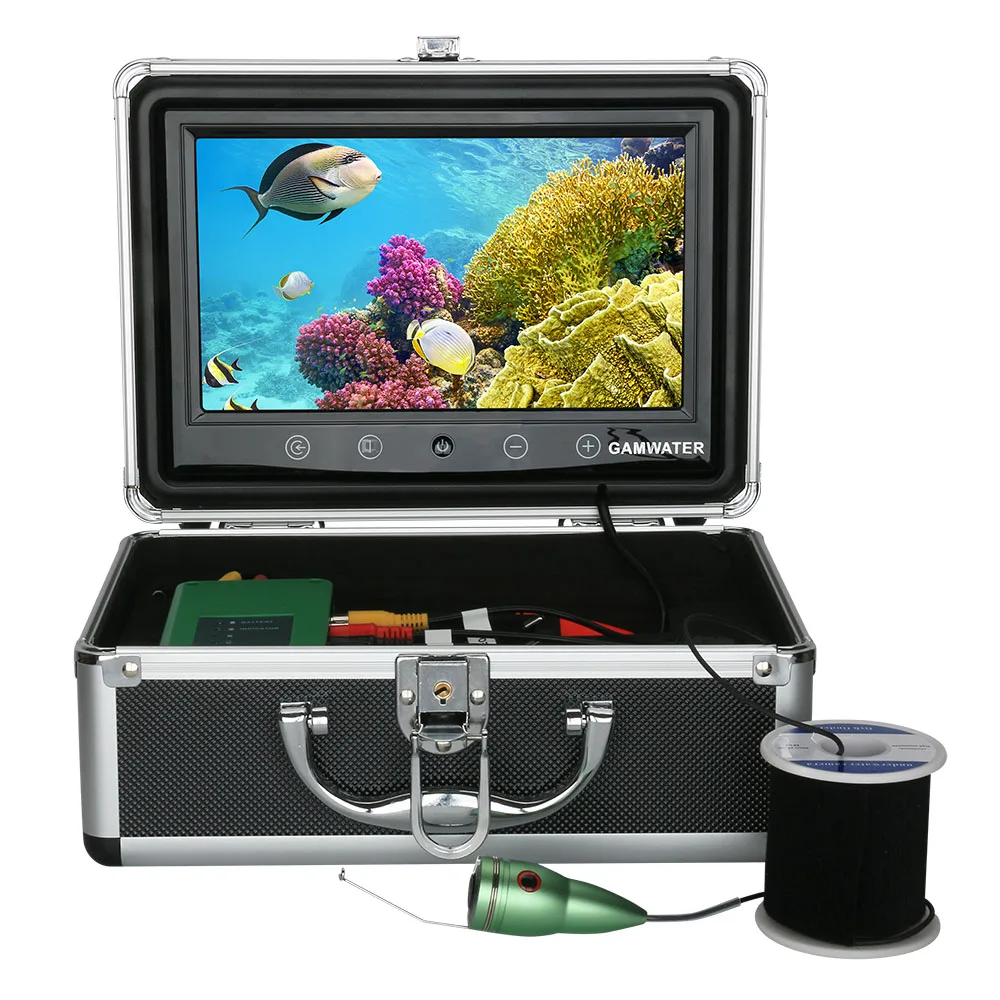Trade price 9inch 10M-30M 1000tvl fish finder Underwater Fishing Video Camera with 6 PCS 1W White LEDs for ice fishing