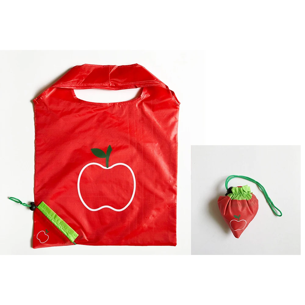 Customized Apple Fruit Polyester Creative Environmental Protection Folding Advertising Promotion Shopping Bag
