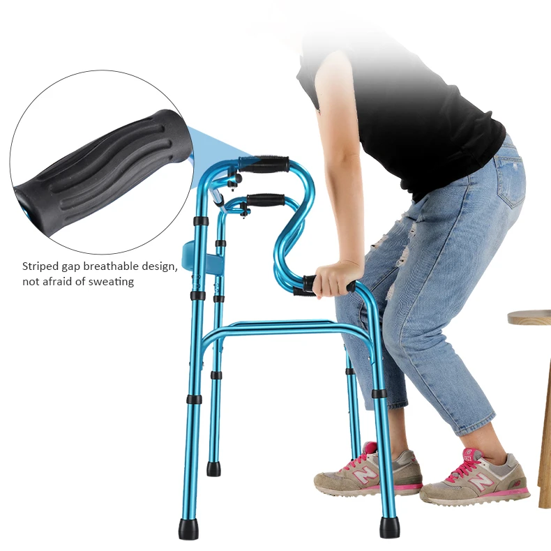 Medical Health Care Seniors Outdoor Aluminum Lightweight Walking Aid Foldable Rollator Walker