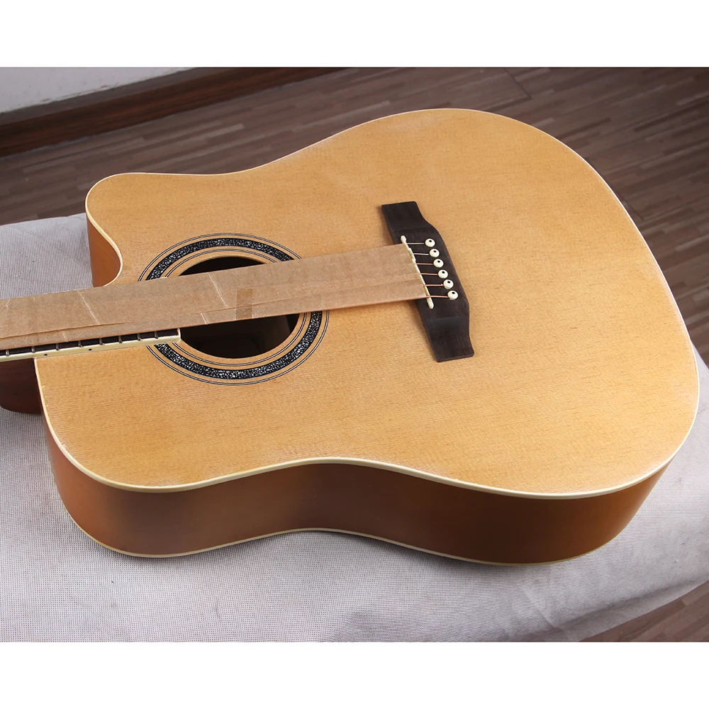 Manufacturer Spruce Linden Wood 41 Inch Stringed Instruments Guitare Electro Acoustic Guitar With Matte FinishingFor Beginners