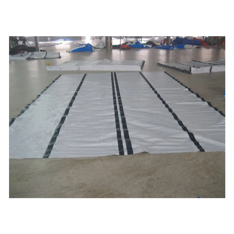 YRH Factory Waterproof Outdoor Grey 4-6 Black Band Stripe Tarp High Quality Tarpaulin HDPE Pe Tarpaulin